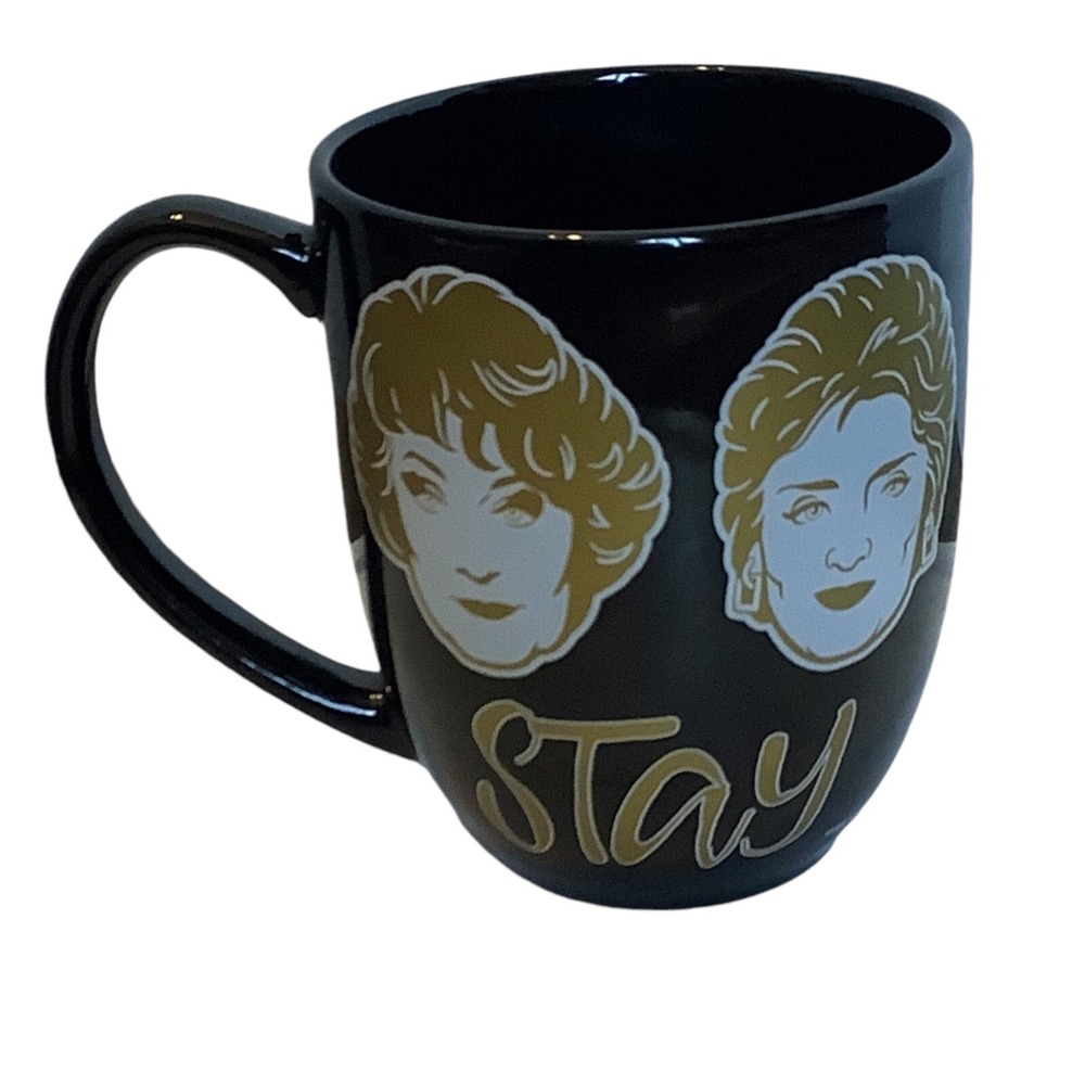 Golden Girls‎ Stay Golden Black Ceramic Coffee Cup Mug Zak! Designs Betty White